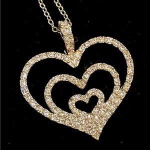 NOLAN MILLER HEART NECKLACE WITH RHINESTONES